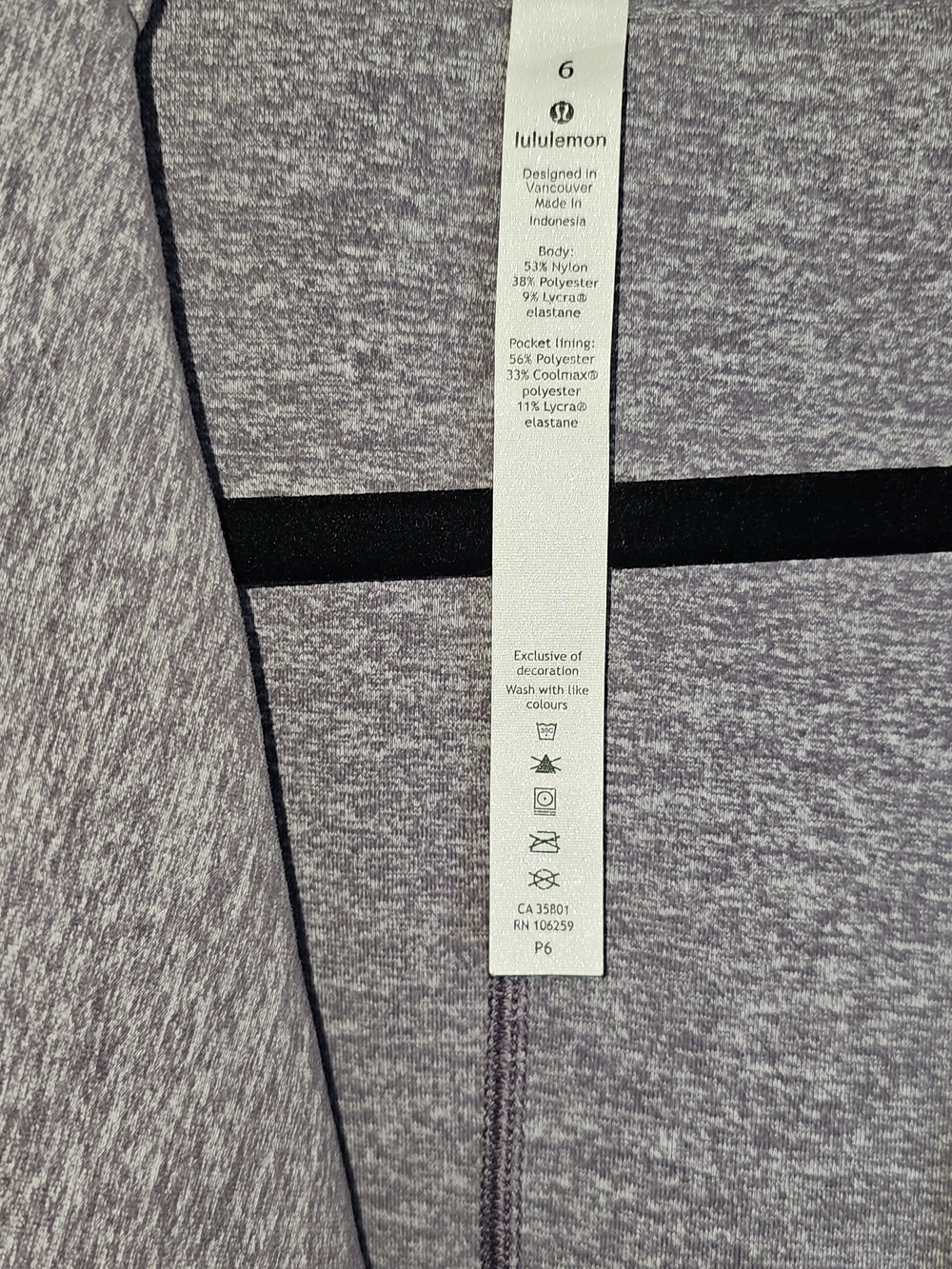 lululemon athletica Heathered Lavender Active Jacket-Sit In Awareness Size 6 - Picture 5 of 6